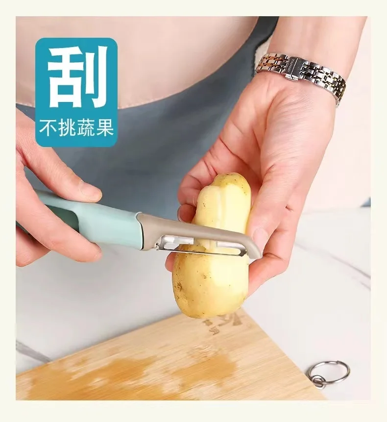 IN STOCK  Kitchen Accessory Home Use  Food Chopper Tools  3SETS  Plastic Feature Fruit Tool Stainless Steel Cutter/Peeler/Slicer