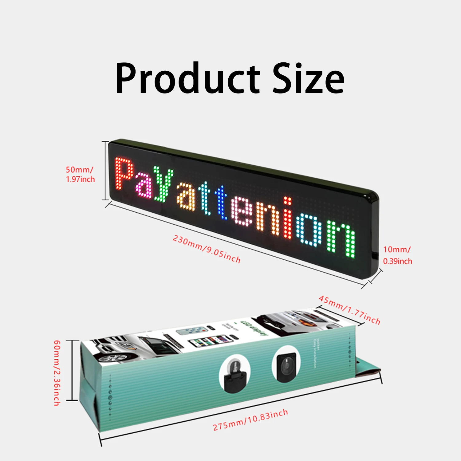 5V USB LED Matrix Panel Portable Shop Window Advertising Sign Scrolling Message Board Programmable Mini LED Car Display Screen