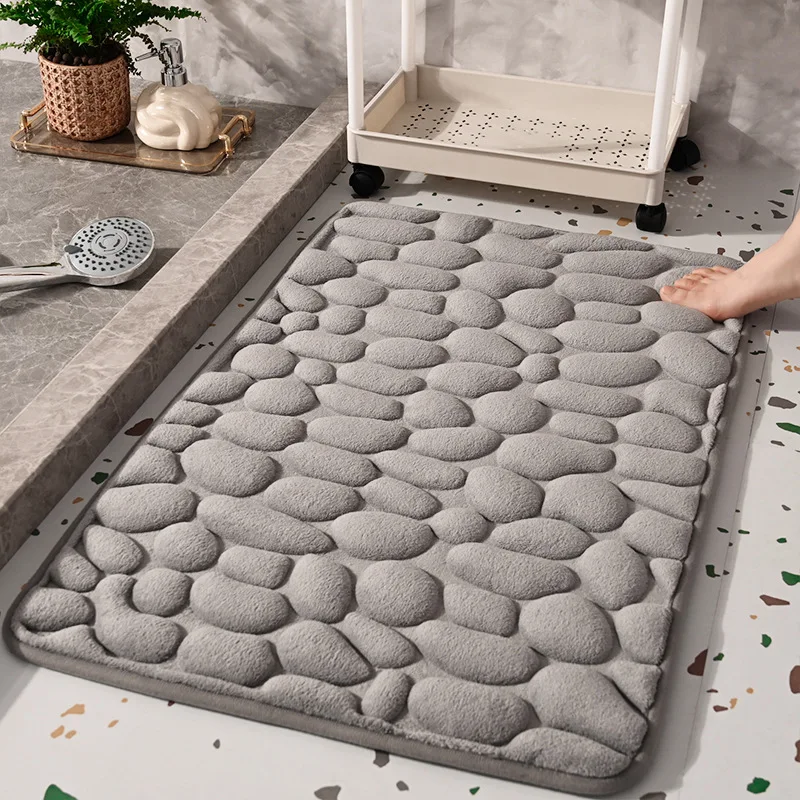 New memory cotton embossed floor rugs entry door mat bathroom non-slip mat bedroom bedside foot mat home wholesale