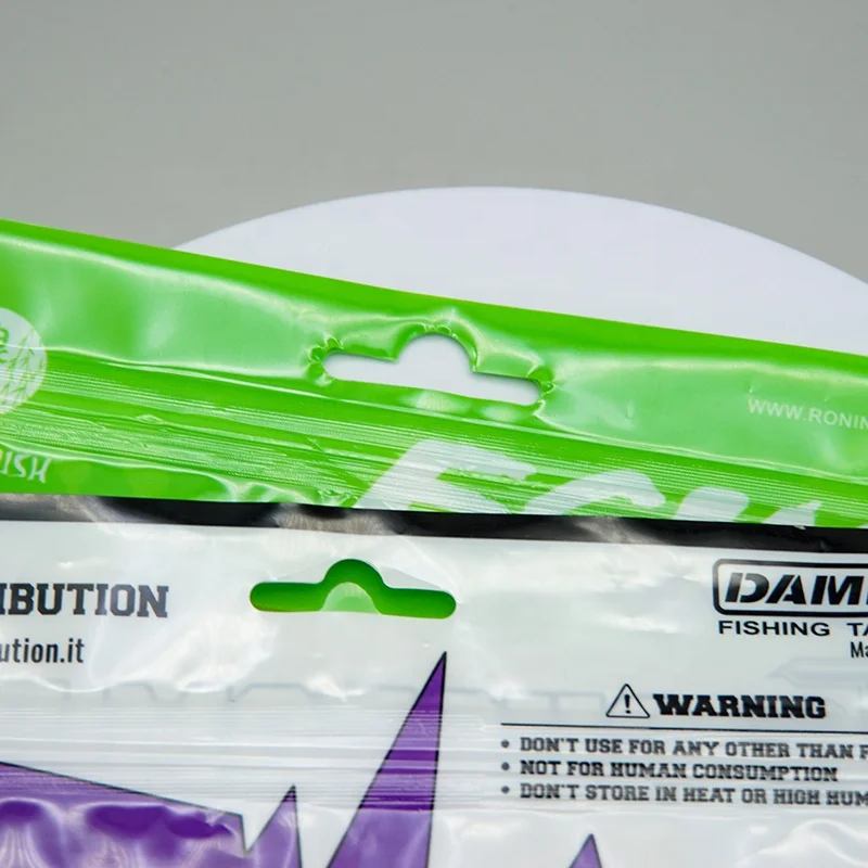 Custom fishing lure bag Packaging OEM Ziplock Fish Hook Packaging Bag with Clear Window