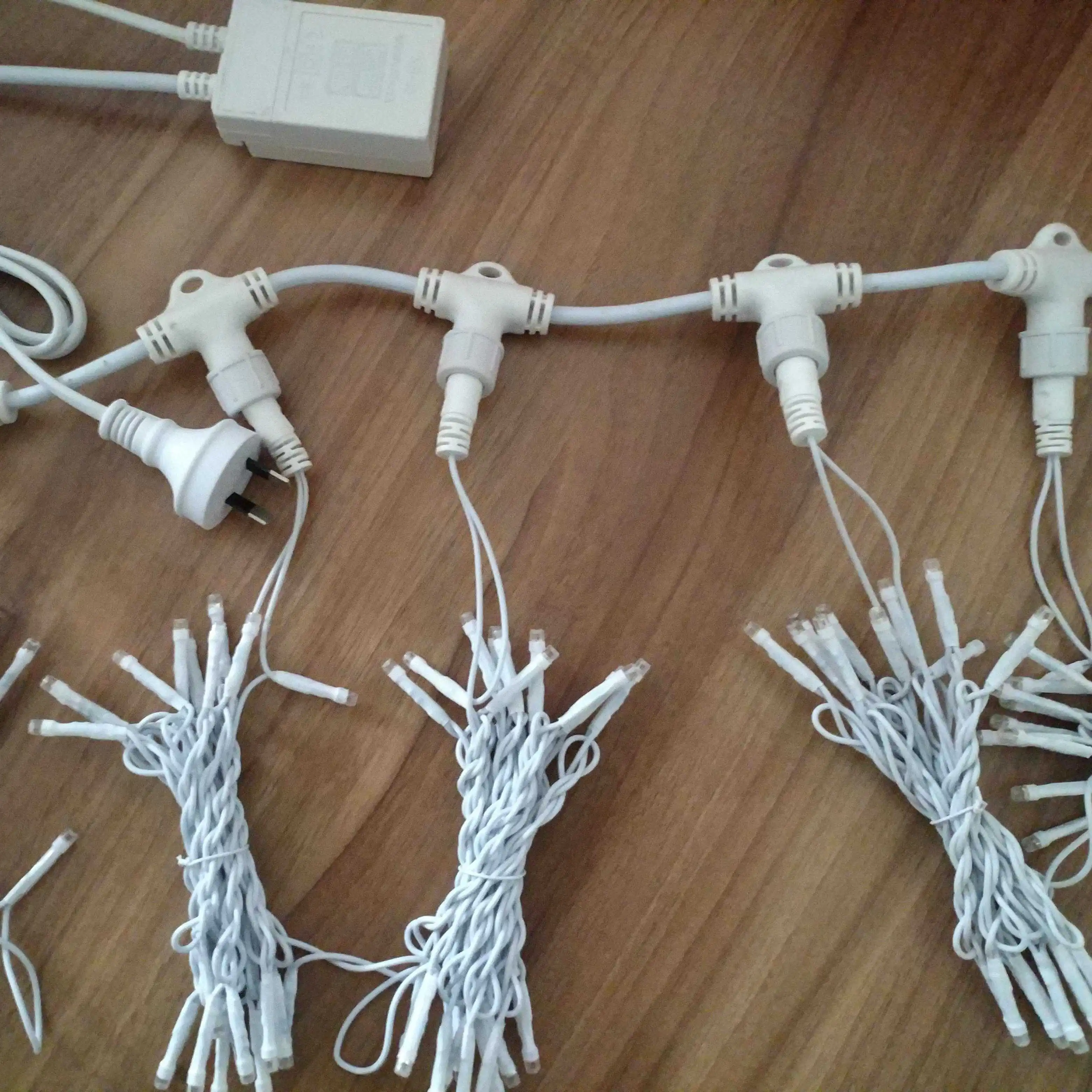 Clear Wire LED String Icicle Curtain Fairy Lights PVC Cable Waterfall Light For Holiday Decoration