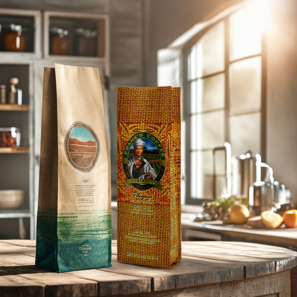 OEM Custom Gravure Printed Matte Coffee Bag Side Gusset Pouch Packaging with One Way Valve for Coffee Beans