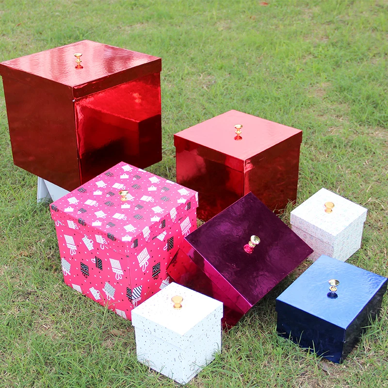 Surprise Confetti butterfly Cake Flower Chocolate Rose Cloth Shoes Paper Cardboard Rigid Birthday explosion double layer