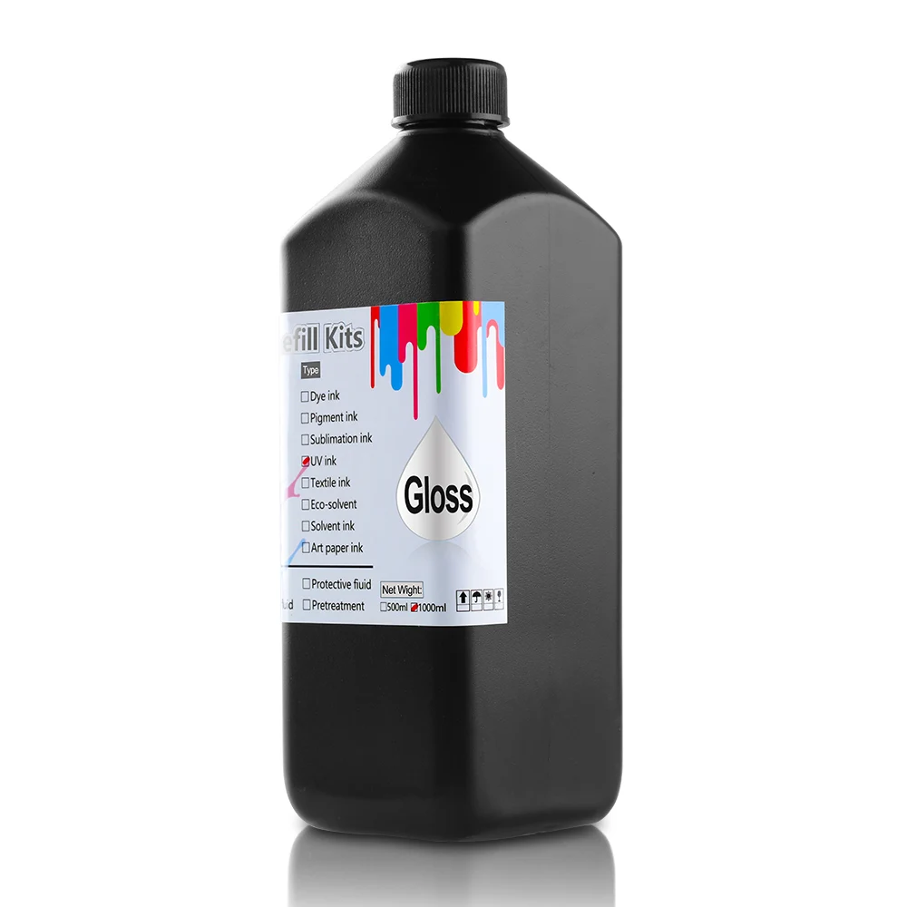 Supercolor 1000ML Oil Based Inkjet DTF Film Transfer Ink UV Varnish For XP600 L1800 R1390 L805 Printers