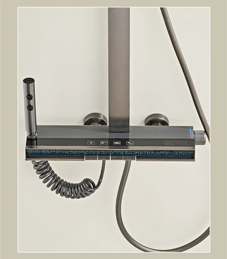 2024Modern Shower Bathroom Design Digital Display Luxury Showers Mixer Sets Thermostatic Shower Faucet Set Rain Dual Head System