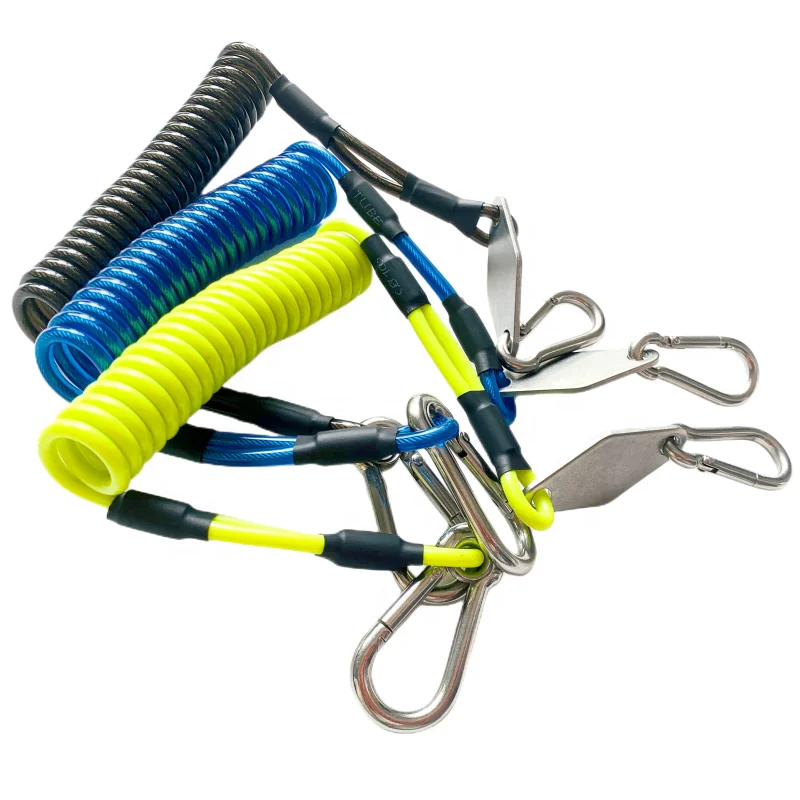 C-PIN Chinese Factory PVC Aerial Work Anti-lost Wrist Cable Support Double Hook Custom Short Nice Colorful Pu Tool Lanyard