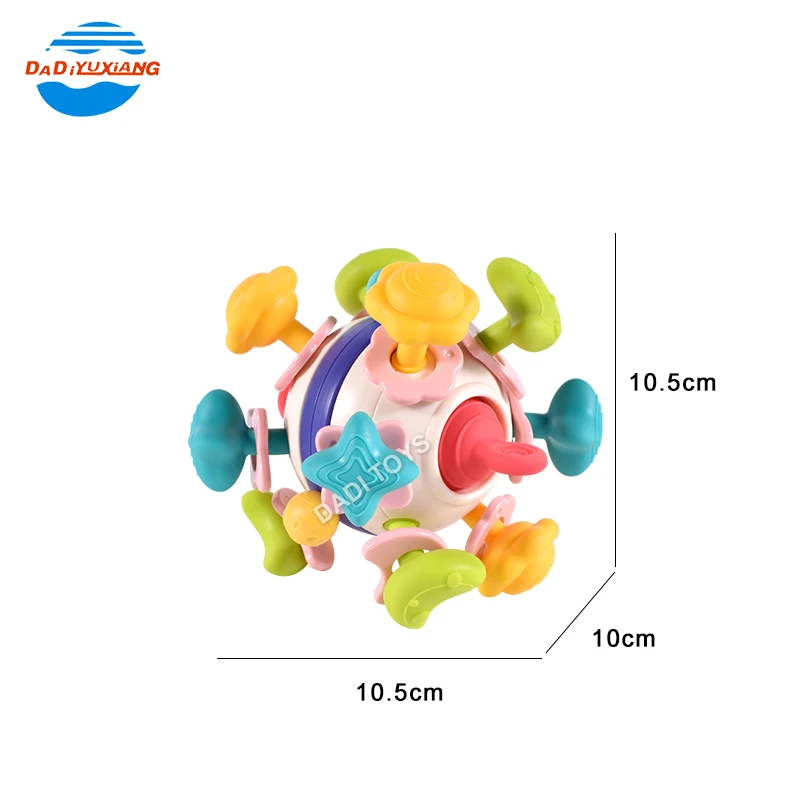DADI OEM/ODM Space Colorfu Baby Sensory Teether Ball Hand Grip Ball Teether Rattle Toy Soft Teether Ball For Baby