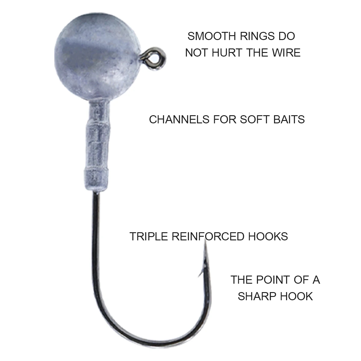Seacrazy Quality Round Lead Jig Head TroutBass Fishing Crappie Pro Jig Heads 3.5g 5g 7g 10g