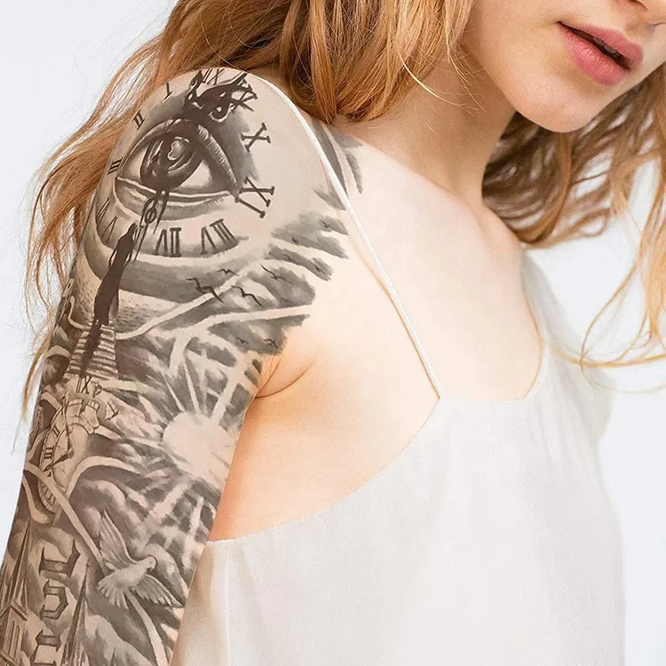 High quality large full arm temporary waterproof intimate tattoo sticker for men women