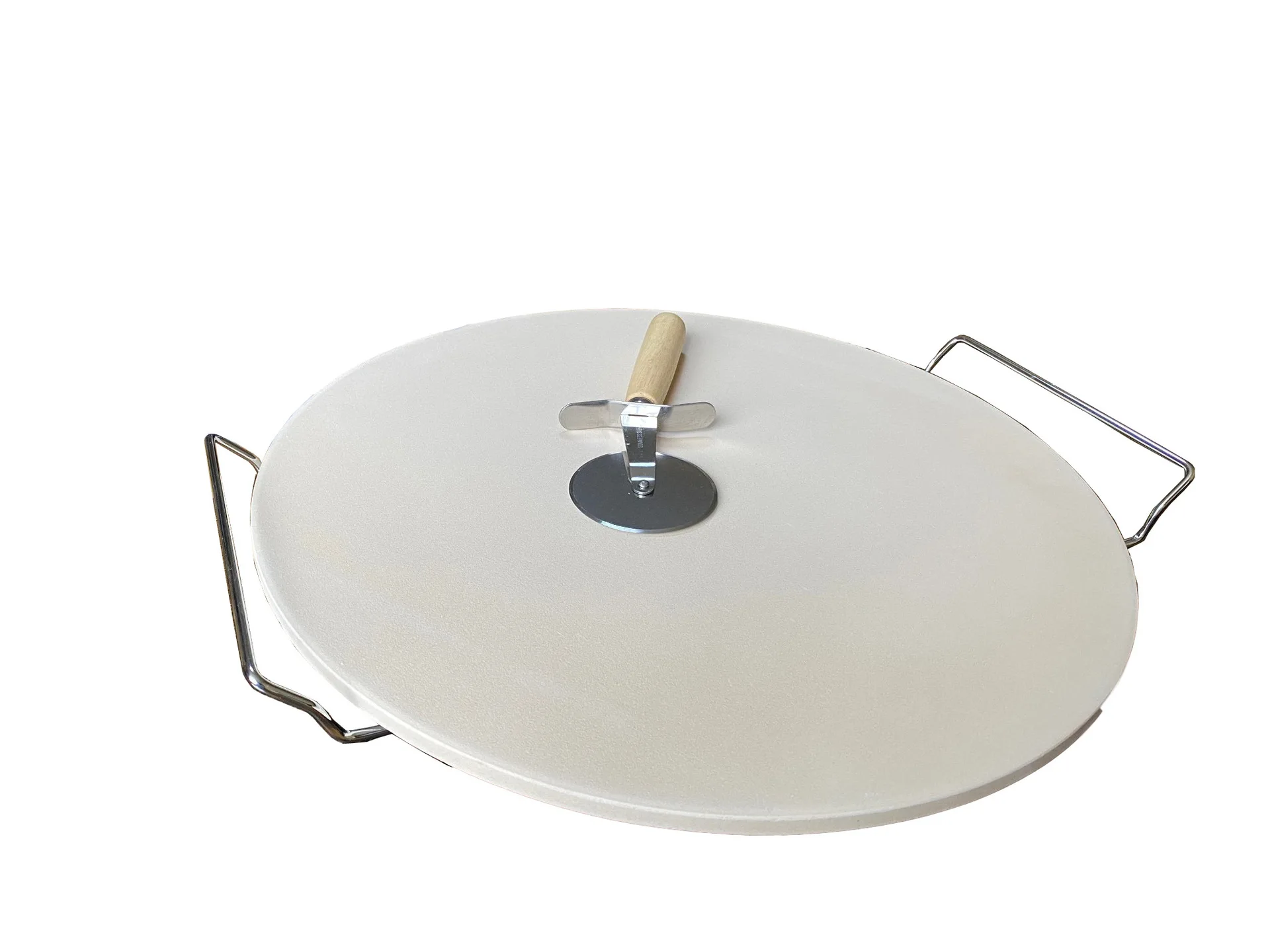 33cm Pizza Stone Board With Handle Square Dish High Temperature Resistance Ceramic Plate Pizza Baking Pan Pizza Stone Tray