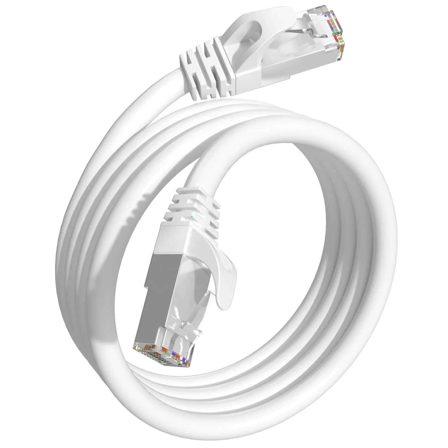 Outdoor CAT6A STP Patch Cord Cat6 10Gbps RJ45 Network Lan Cable CAT 6 BC CCA 26AWG ROHS 8P8C Ethernet cable White