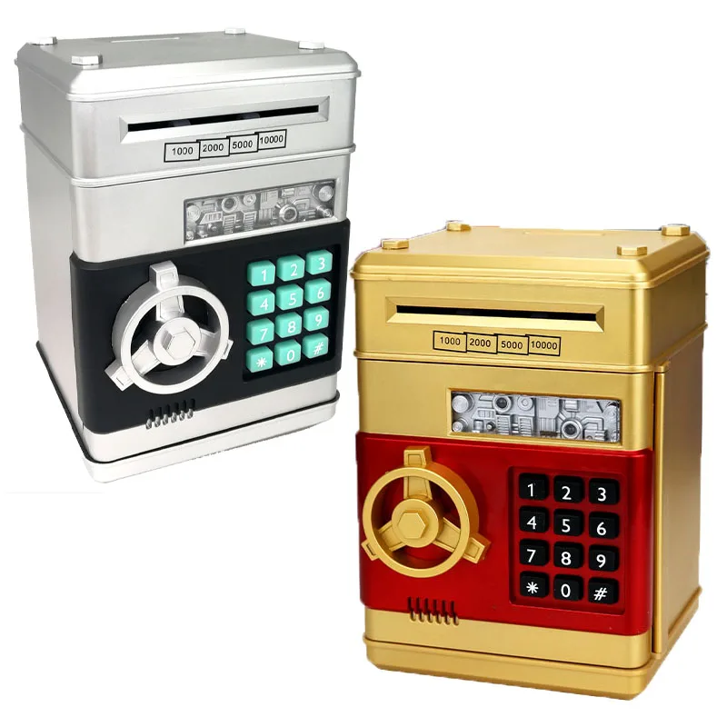 QS Wholesale Kids Safe Large Money Savings Box Mini ATM Electronic Password Piggy Bank Machine Toy For 3-14 Year Old Boys Girls