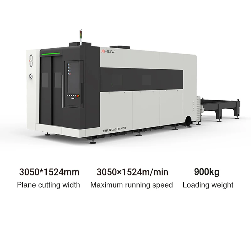 Industrial 3000w 6000w double platform enclosed fiber laser cutting machine for metal aluminum sheet