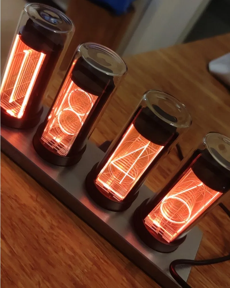 BETTER Popular RGB Glow Tube Clock LED Digital Gixie Clock Electronic Retro Table Decorative Alarm Clock