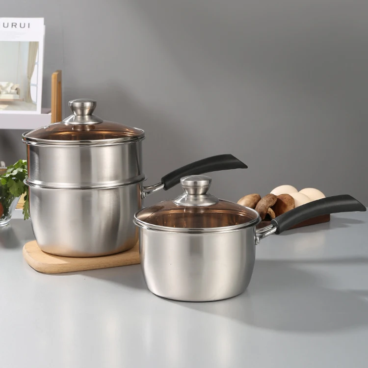 Hot sale Popular stainless steel 2-layer steamer Pan steamer pot Hot Pot utensils fast heated edible Boil milk pan