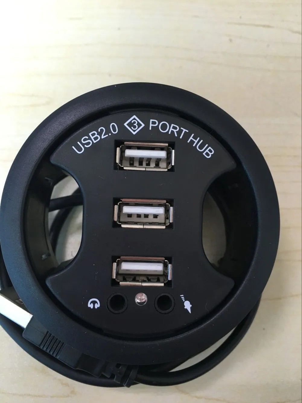 
Desk hole USB multi-interface 2.0 splitter hub 3 port computer office round hole expansion usb hub converter 