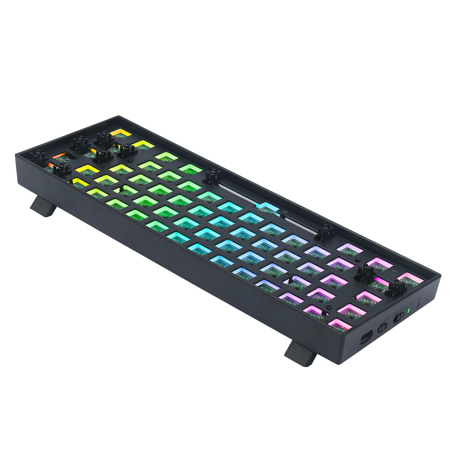 Keyboard hot-swappable wired DIY mechanical keyboard compatible with 3-pin/5-pin switch All keys support Ergonomic keyboard