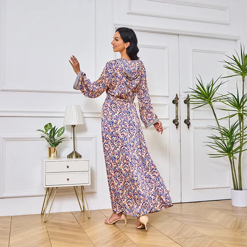 458 Casual Dresses for Muslim Girls abayah Designs Islamic Clothing Dubai Remandan Eid Women 2023 Wholesale 8 Colors 2pcs