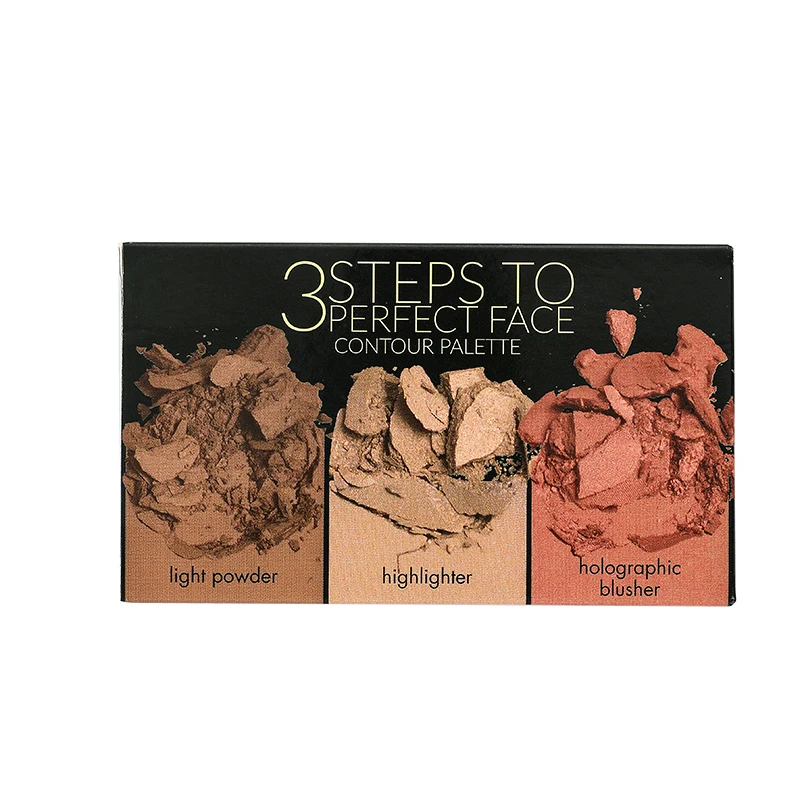 3 color  health beauty Blush Palette makeup blush highlight contour blush private label