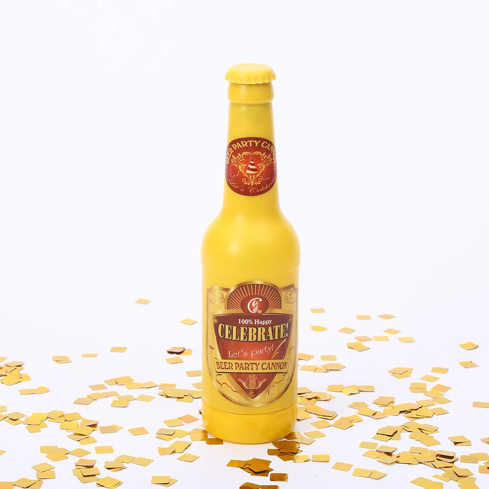 Популярная пивная бутылка с металлической фольгой конфетти для