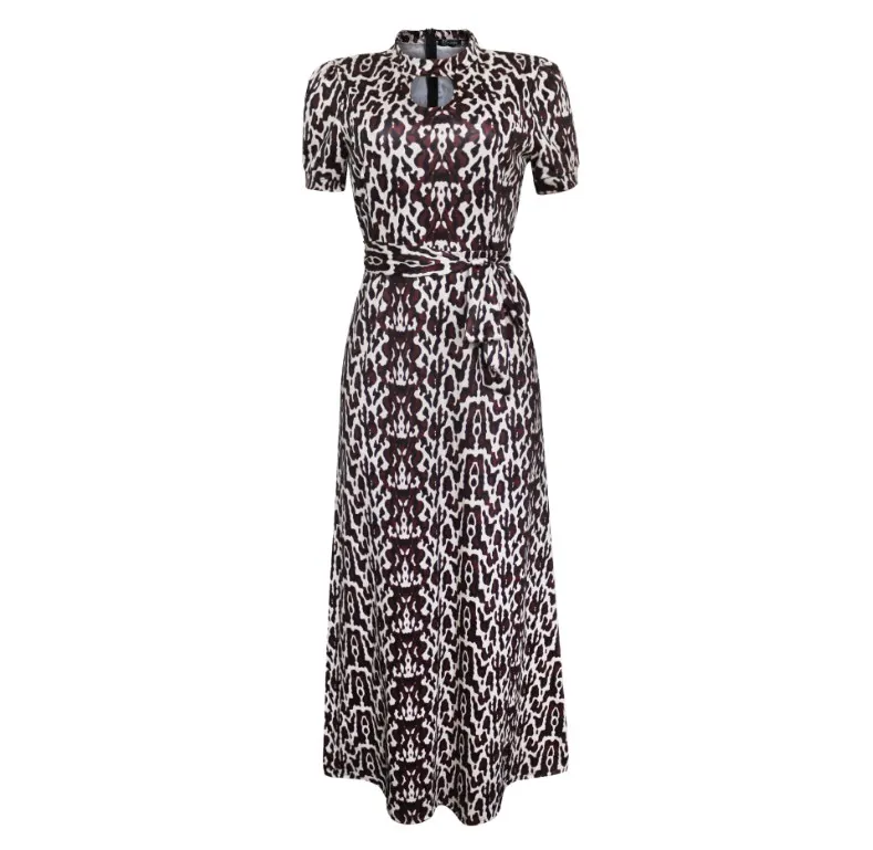 2022 Professional Custom Women Summer Fashion Plus Size Print O Neck Short Sleeve Loose Long Dresses