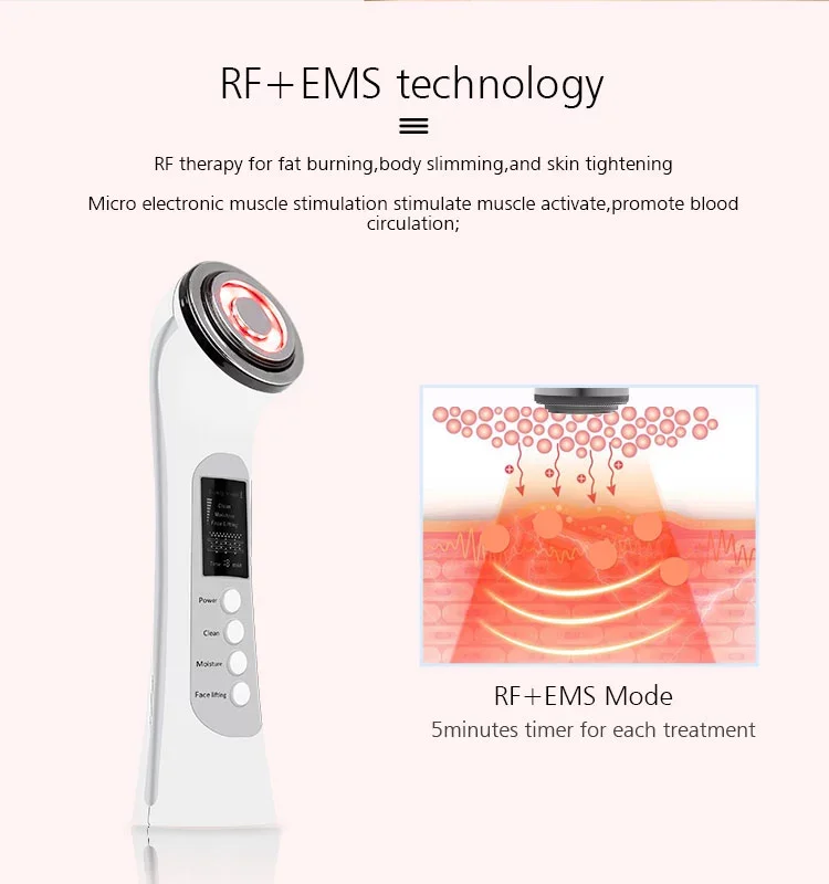 Wrinkle Removal Skin Care Beauty Device Facial Massager Face Slimming EMS LED Beauty Machine