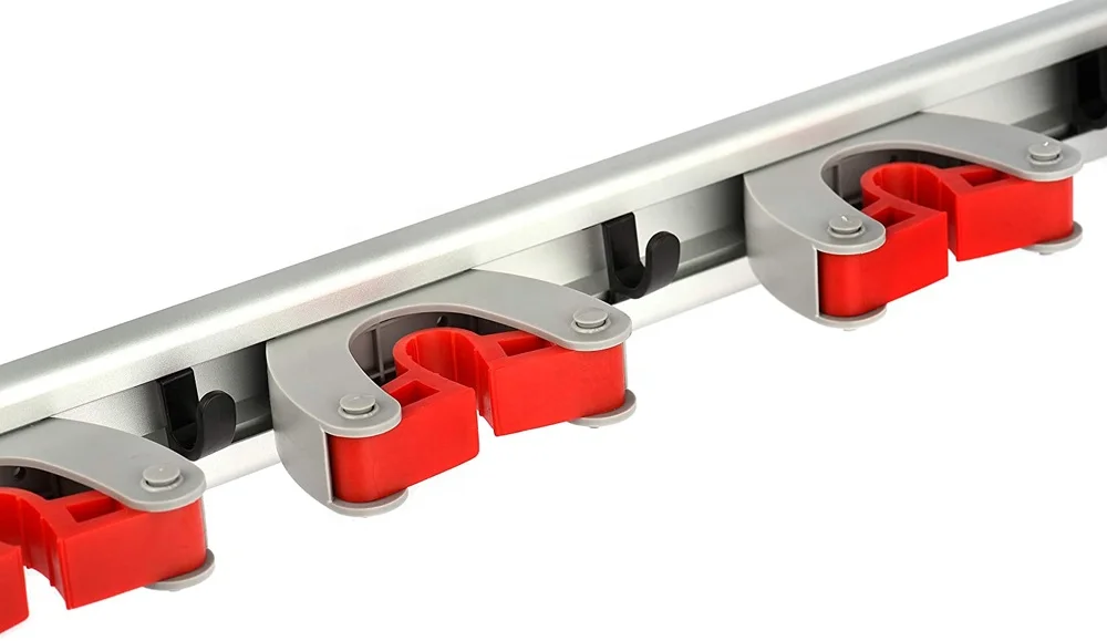 Indoor and outdoor Aluminum Wall Mounted Mop Storage And Broom Holder