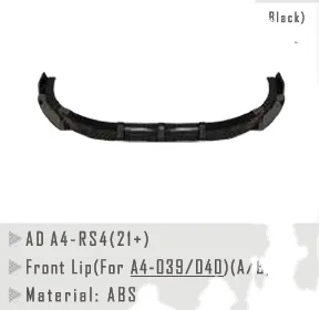 for audi A4 Upgrade to A4 RS4 Front bumper rear diffuser  exhaust pipe