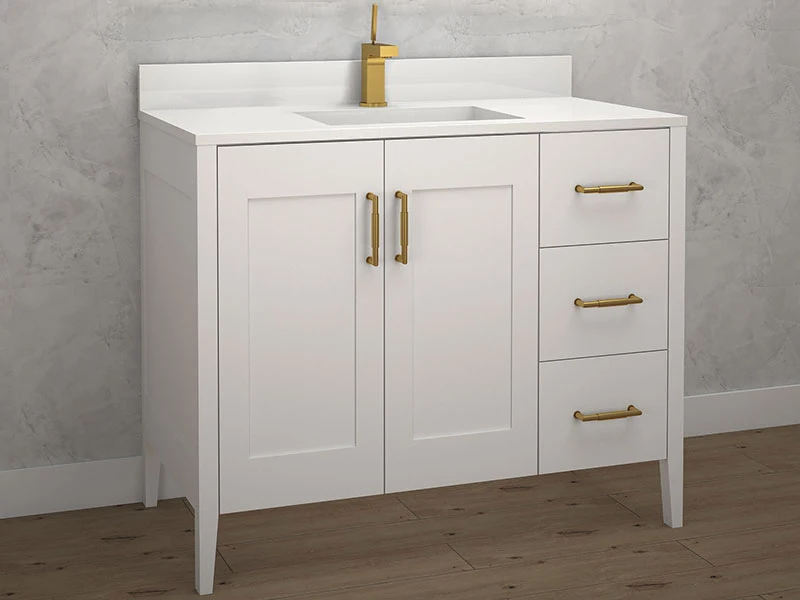 Factory directly modern hotel waterproof vanity with mirror and wash basin