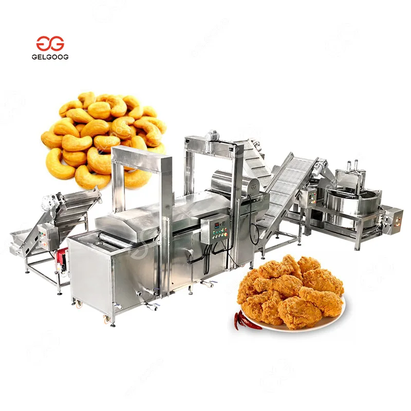 Gelgoog Industrial Automatic Nuts Fryer Production Line Sunflower Seeds Frying Machine