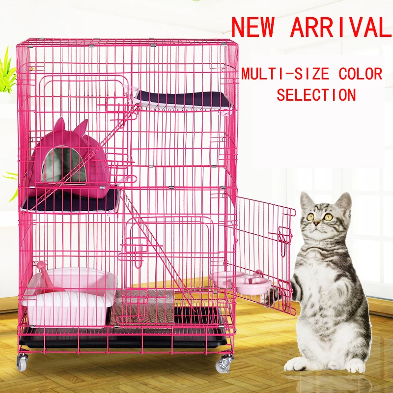 High quality multifunctional foldable oversized free space indoor luxury three-storey cat cage cat house