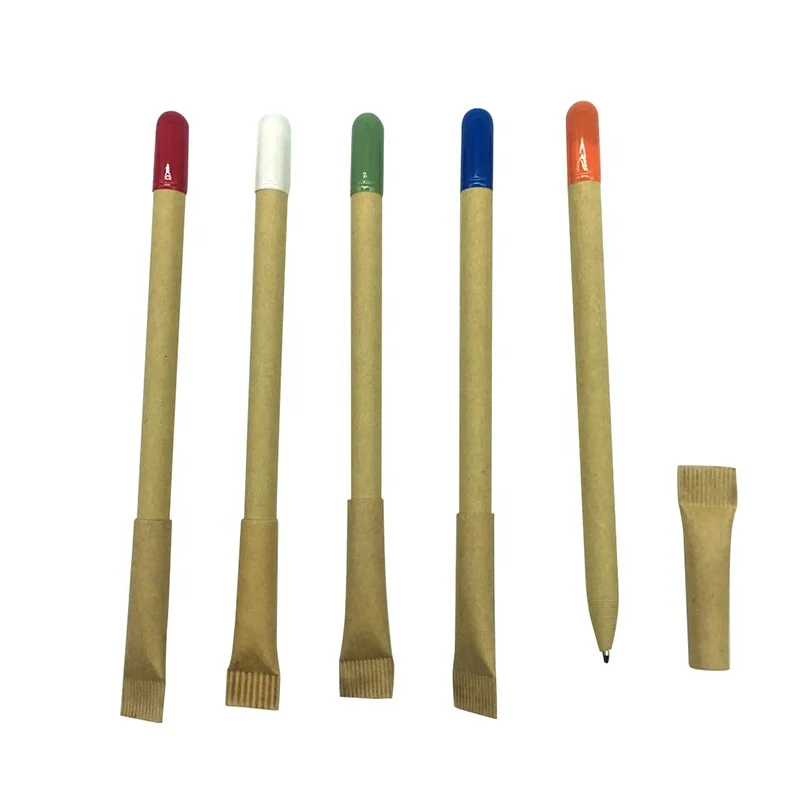 Eco friendly Brown paper ball point pen with seed