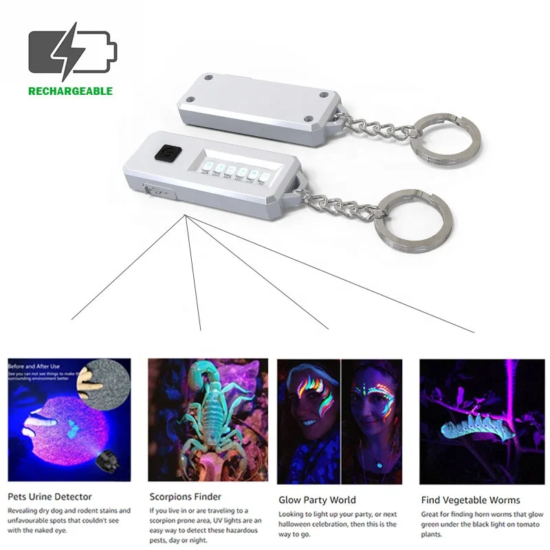 Mini UV Flashlight 365nm Ultraviolet LED Blacklight Portable Pet Urine Stain Banknote Money Detector