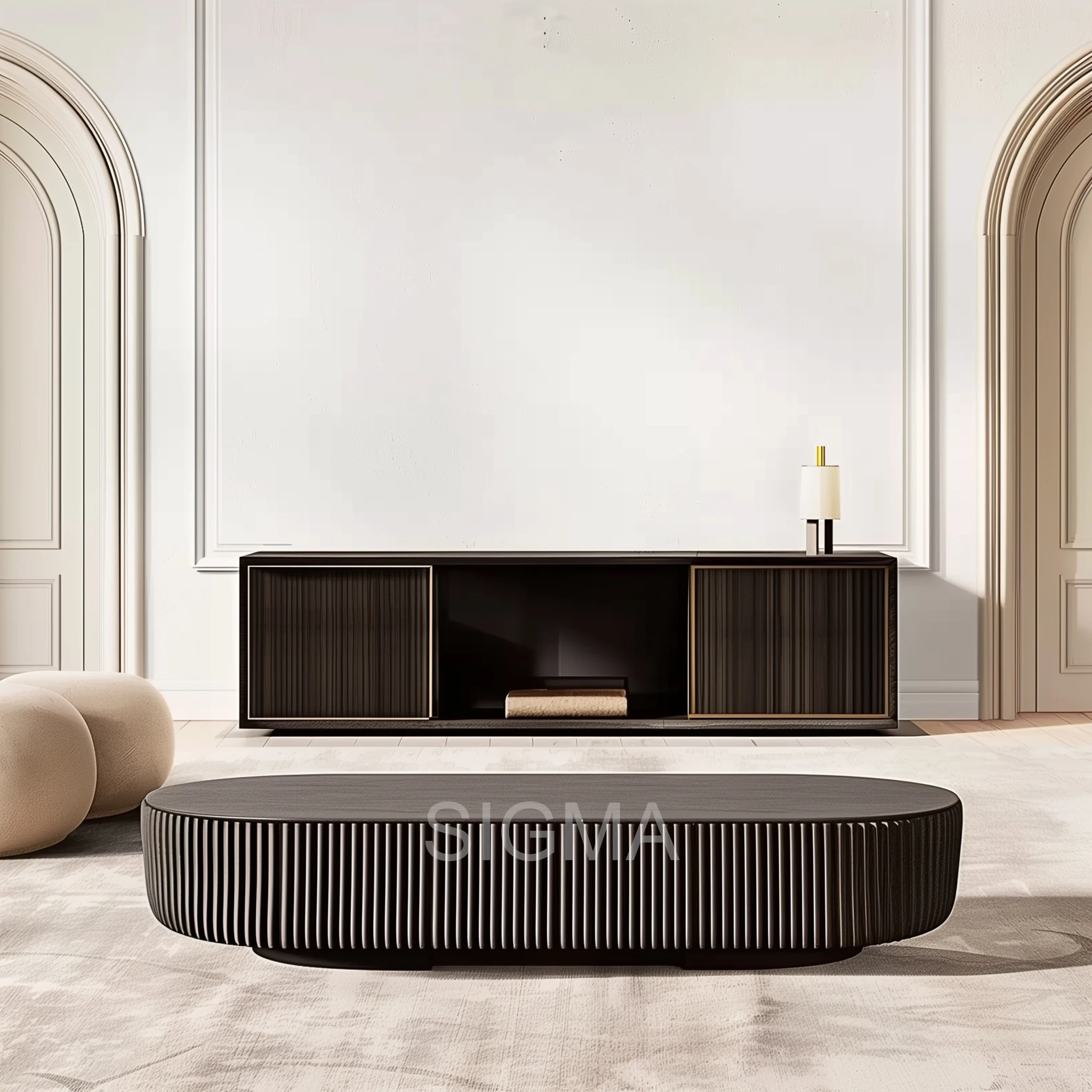 Superior Quality Indoor Furniture Dinner Room Solid Wood Oak Veneers Console Table