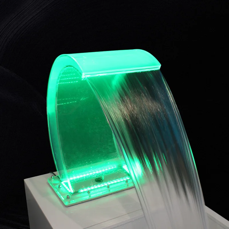 Arc Hook Acrylic Swimming Pool Fountain Waterfall Water Cascade with Led Light
