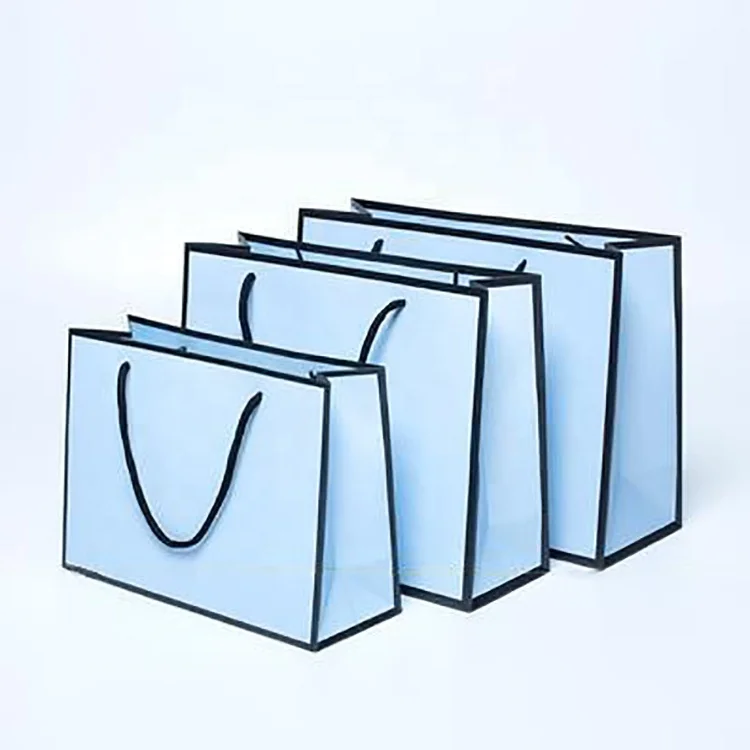 KM China Factory Price Custom Drawstring Recyclable Luxury Shopping Bag Paper Bags With Logo for Clothing