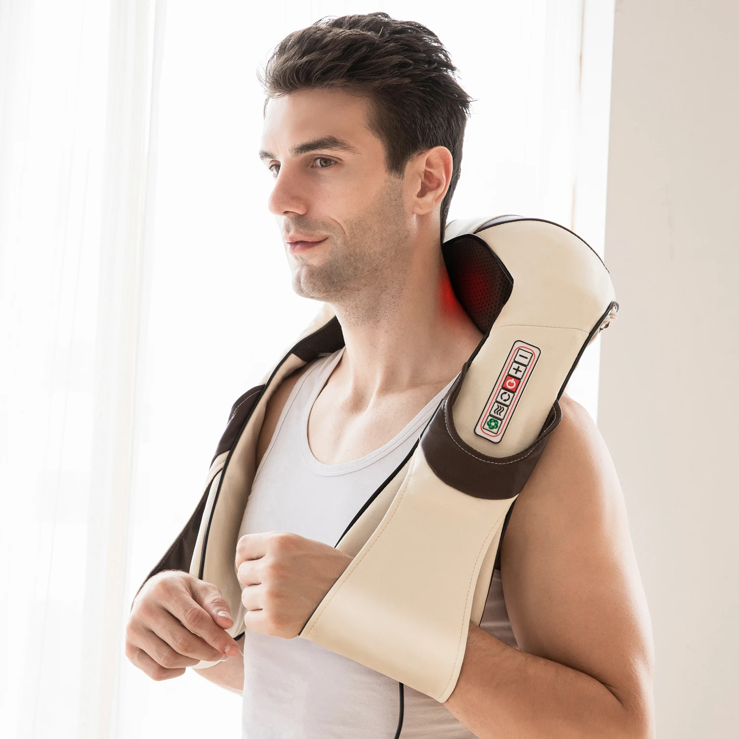 
U Shape Electrical Back Shoulder Body Neck Massager Infrared Heated Kneading Car/Home Massagerr Multifunctional Shawl 