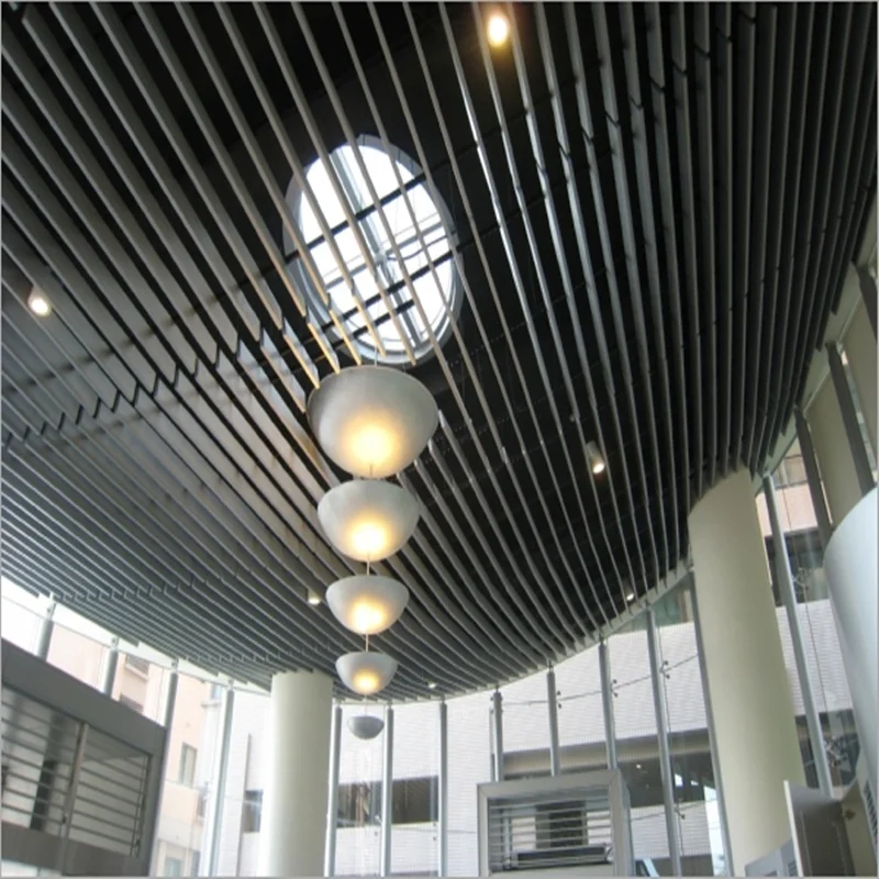 Aluminum art wave ceiling False Suspended Ceiling Decoration Aluminum Metal U Baffle Linear Ceiling