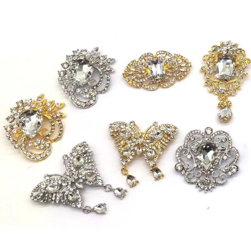 China Factory Supply Jewelry Brooch Safety Pin Back Metal Silver Brooch