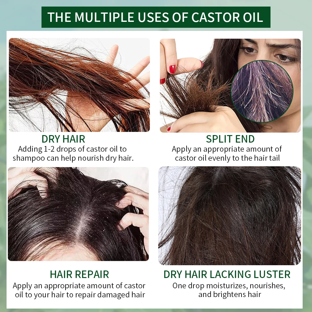 30ml Rosemary Oil for Hair Growth Anti Frizz Moroccan Hair Oil Curly Hair Products 100% Natural Organic Castor Almond Oil