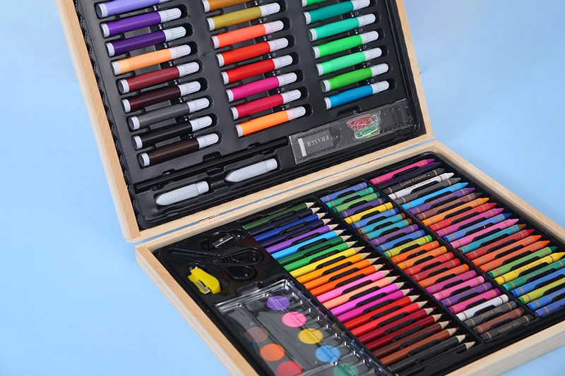 150 piece children crayola wood art coloring set for kids
