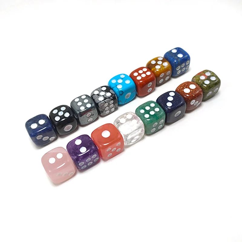 Pasirley Handcrafted Natural Amethyst and Rose Quartz Gemstone Dice Polished Feng Shui Style Theme of Love