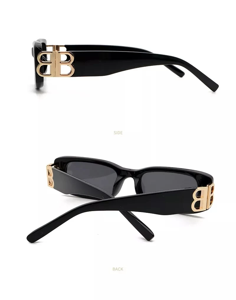 Square Women Sunglasses Men Sun Glasses Luxury Small Rectangle Letter B Custom Logo