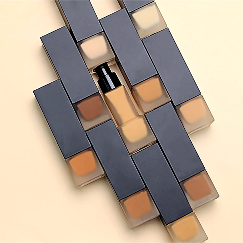 no logo matte makeup vegan for dark skin long-lasting full coverage waterproof private label cosmetics liquid foundation