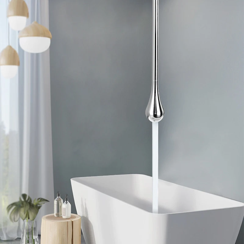 Bathroom Artistic Hanging Ceiling Faucet Hot Cold Water Mixer Wall Mounted Ceiling Basin Faucet