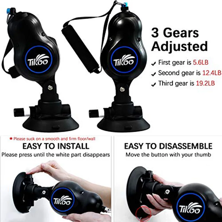 Gym exercise machines endless 3 resistance levels wall mounted pulley rope trainer