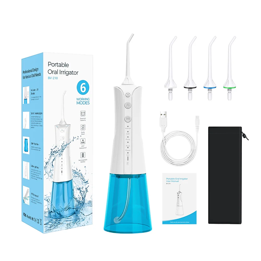 High Quality Smart Electric Water Toothpick 300ML tank Portable USB Flosser Dental Oral Irrigator with 6 Modes