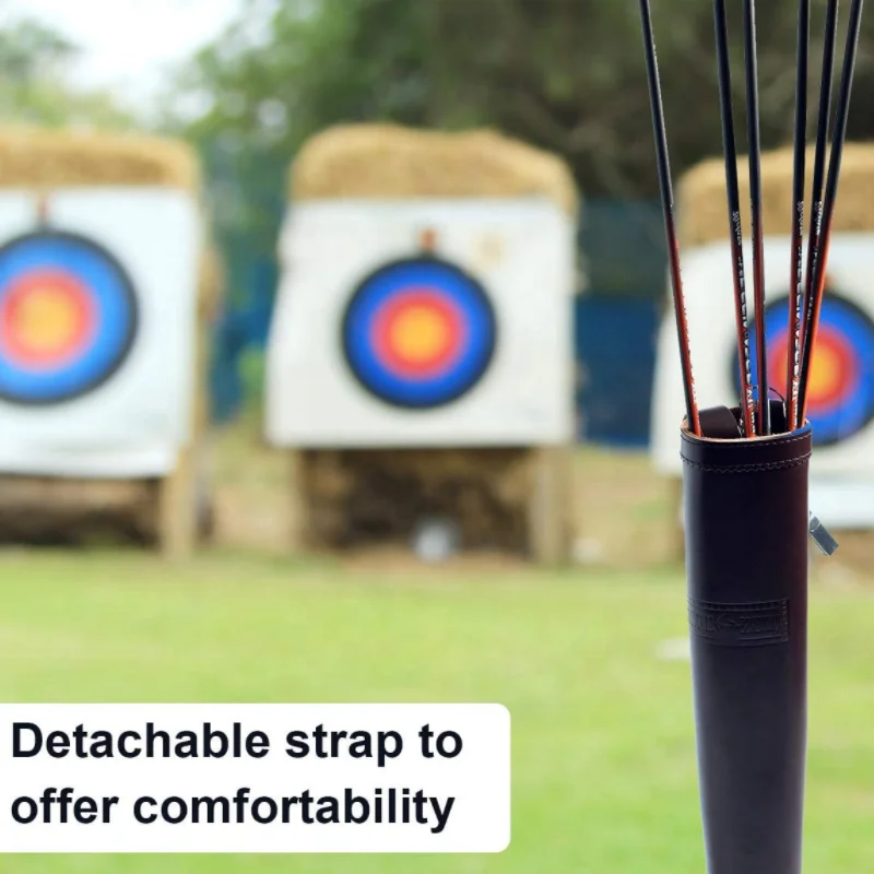 Multifunctional Leather Arrow Holder Waist Belt Quiver Bag Portable Back Arrow Quiver For Outdoor Hunting Archery Sports