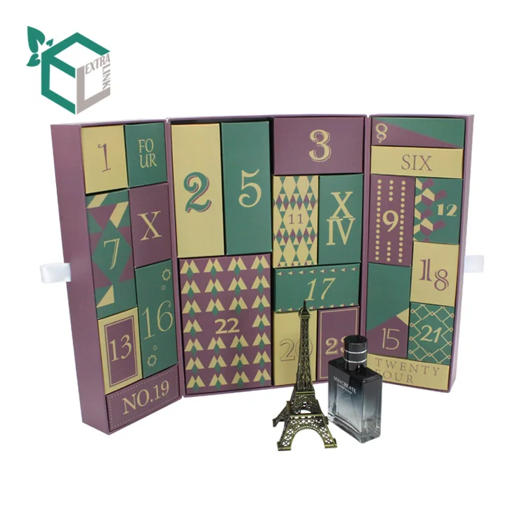 Wholesale Cardboard Paper Empty Drawers Cosmetic Advent Calendar Box