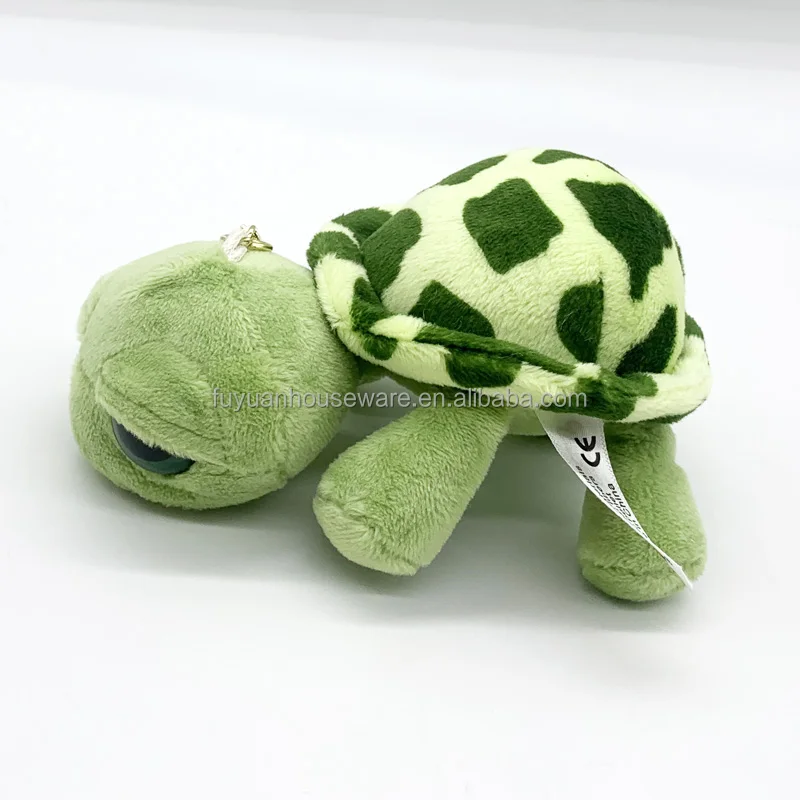 12cm Green turtle stuffed toy Longevity Turtle  printing as anime tortoise keyring handbag holder soft plush toys